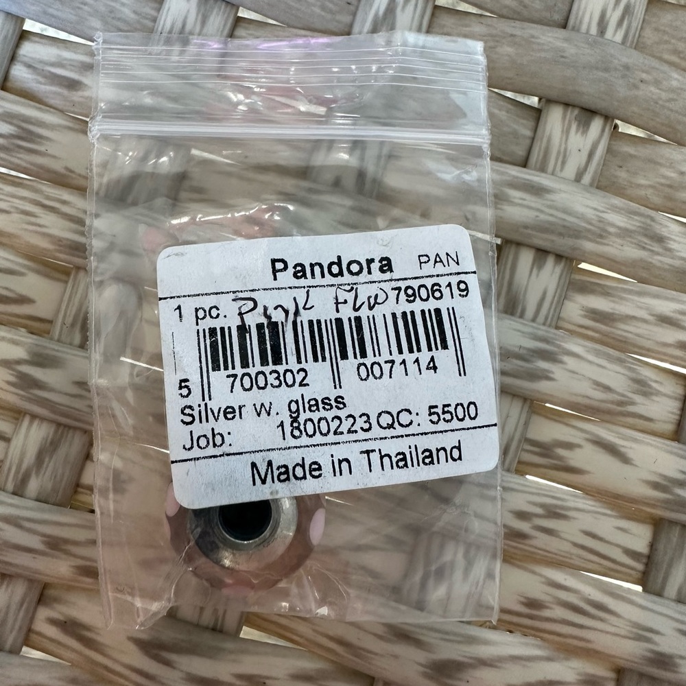 Pandora authentic Silver Glass Flower charm